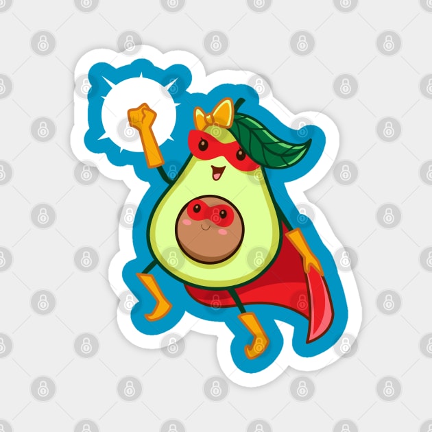 avocado super hero mum Magnet by Mako Design 
