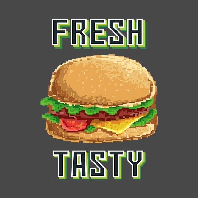 Retro Pixel Fresh Tasty Burger by Rebus28