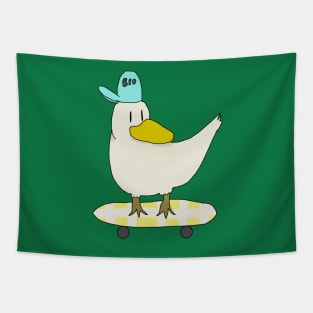 Duck on a Skateboard Tapestry