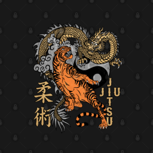 Discover Jiu Jitsu Tiger and Dragon T Shirt Yin Yang Martial Arts Bjj - Jiu Jitsu - T-Shirt