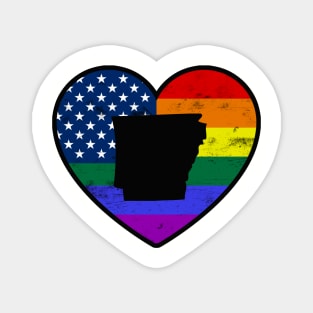 Arkansas United States Gay Pride Flag Heart Magnet