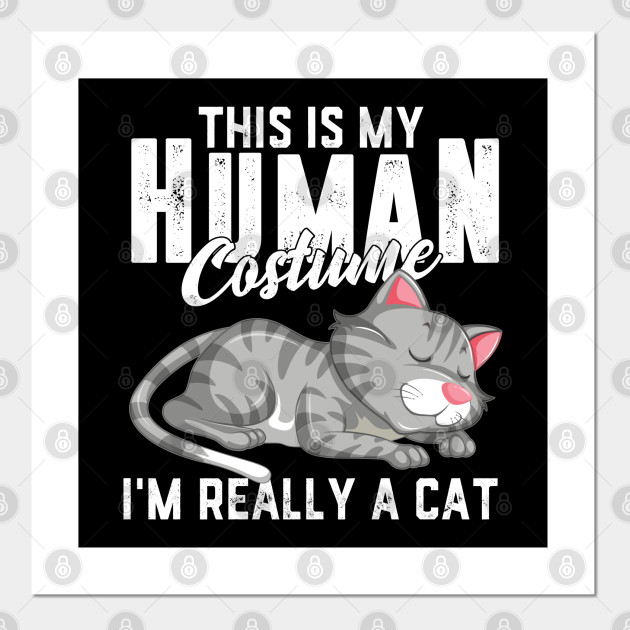 Funny Scary Cat Human Costume Halloween Gift Women Men Cat Human