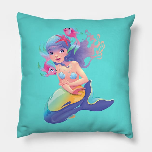 Mermaid 3 Pillow by ddraw