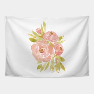 Blush pink watercolor roses Tapestry