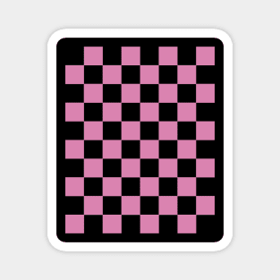 Bubble Gum and Black Chessboard Pattern Magnet