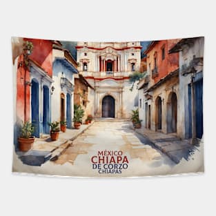 Chiapa de Corzo Chiapas Mexico Vintage Tourism Travel Tapestry