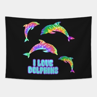 Tie Dye Dolphins Tapestry