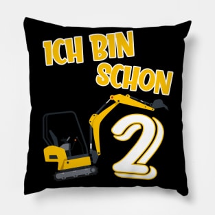 Ich bin schon 2 Kindergeburtstag Bagger Pillow