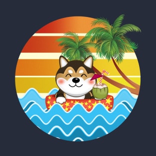 Shiba Inu Enjoys Summer Sunset T-Shirt