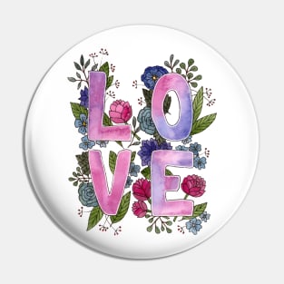 LOVE with flowers Pin