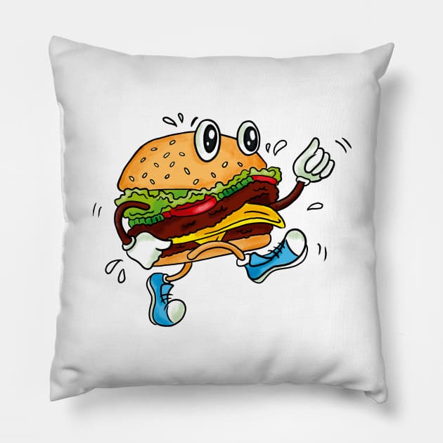 Running Hamburger Pillow by Mako Design 