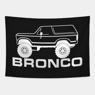 1980-1986 Ford Bronco Side, w/Tires, White Print Tapestry