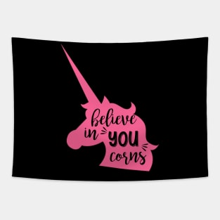 Pink Unicorn Motivation Quote Tapestry