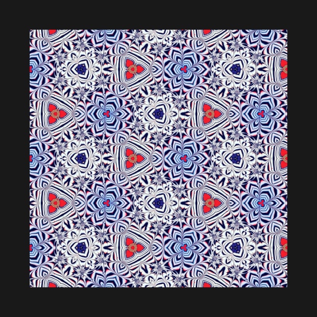 Blue and red pattern by Annabellepaints