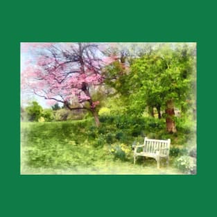 Spring - Daffodils by Bench T-Shirt