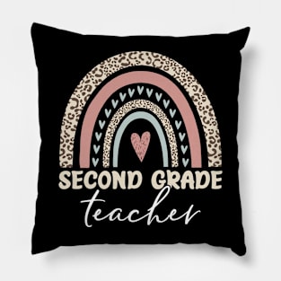 Leopard Pattern Second Grade Teacher Pillow