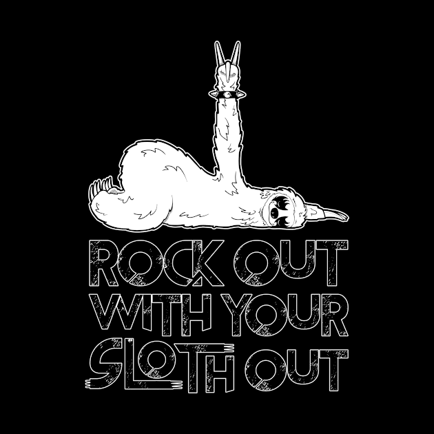 Rock Sloth for dark shirts by Seventoes