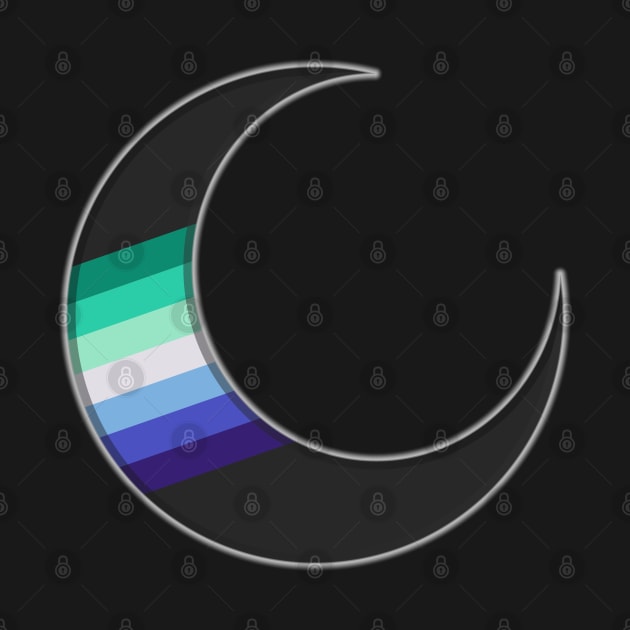 Gay Pride Crescent Moon by Curse Me Not