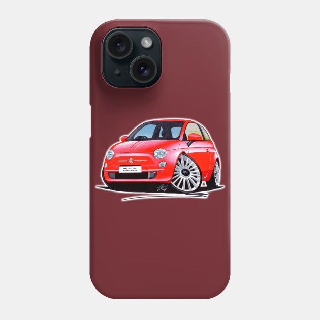 Fiat 500 Red Phone Case by y30man5