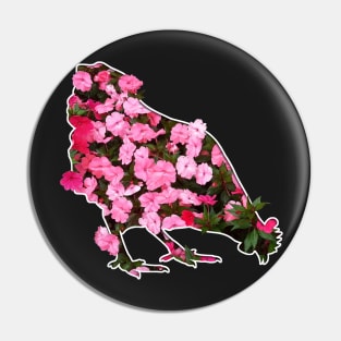 Floral Chicken Girl Farmer Gift product Pin