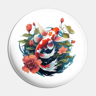 Koi Fish In A Pond Pin