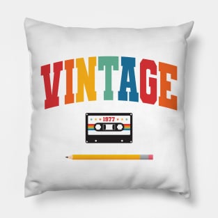 Vintage 1977 Cassette and Pencil Pillow