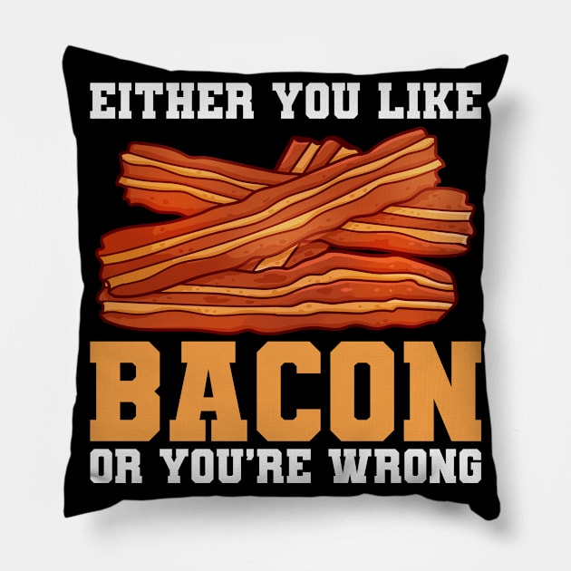 Bacon Food Bacon Strips Foodie Pillow by CreativeGiftShop