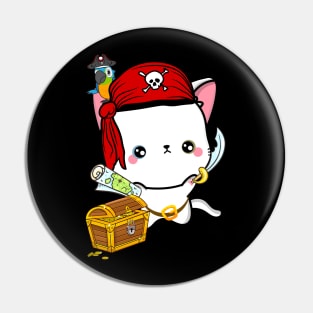 Funny angora cat is a pirate Pin