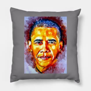 Watercolor Obama Pillow