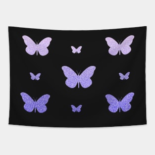 Purple Ombre Faux Glitter Butterflies Tapestry