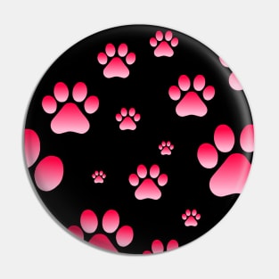 Pink Ombre Pawprint Pattern Pin