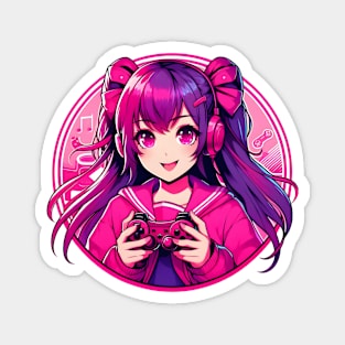 Pink gamer girl cute Magnet