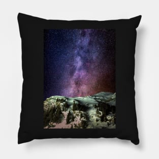 Milky Way over mountains Pillow