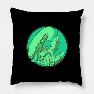 Alien Xenomorph Green Pillow