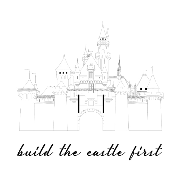 Build the Castle First black outline by fairytalelife