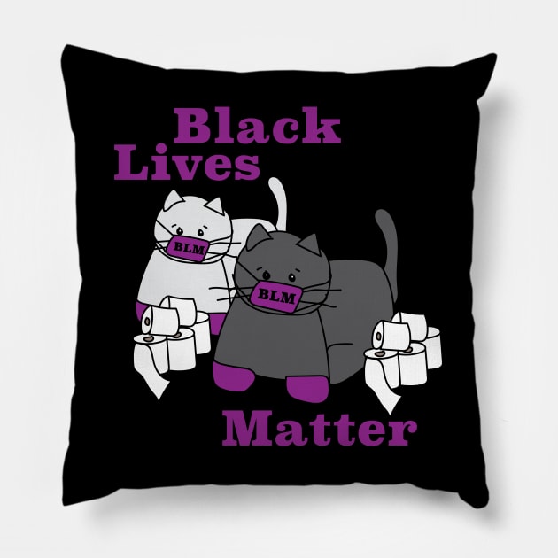 Black Lives Matter Corona Cats Pillow by kristinbell