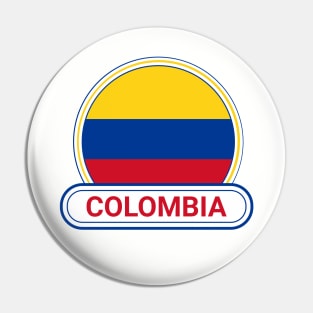 Colombia Country Badge - Colombia Flag Pin