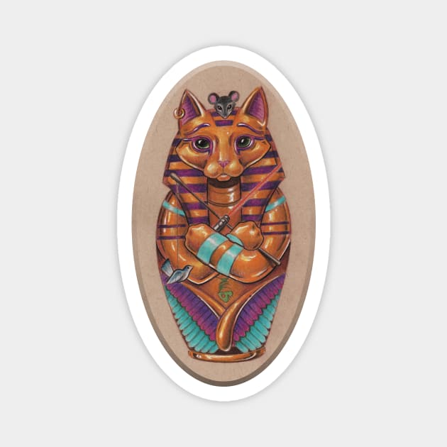 Kitty Sarcophagus (or Sarcatagus?) Magnet by justteejay
