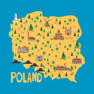 Poland Illustrated Map T-Shirt