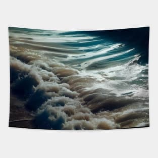 Ocean vibes waves pattern Tapestry