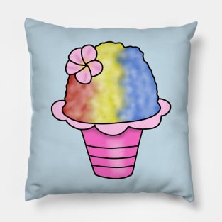 Hawaiian shaved ice witha flower Pillow