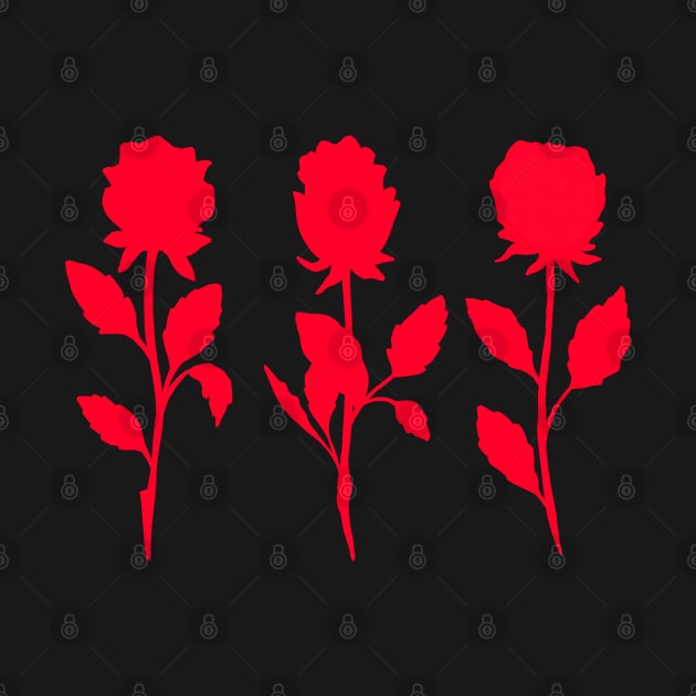 3 Red Roses Goth Gothic by Trippycollage