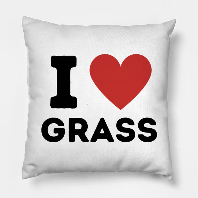 I Love Grass Simple Heart Design Pillow by Word Minimalism