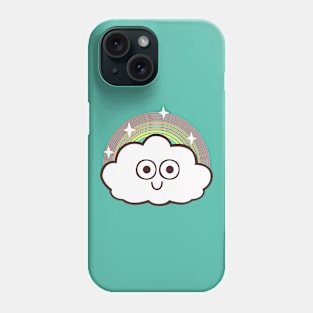 cute rainbow cloud doodle drawing Phone Case