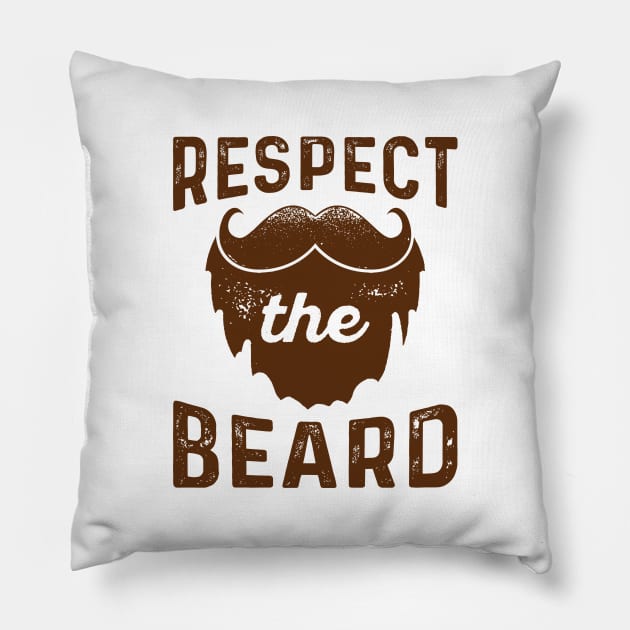 Respect The Beard Pillow by LuckyFoxDesigns