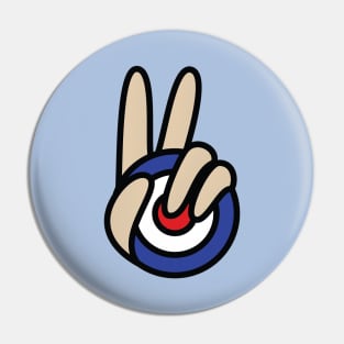 Mod Target Peace Symbol V Sign Pin