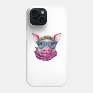 Pig with Glasses #3 Phone Case