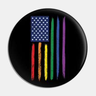 LGBT Rainbow Flag USA Patriotic Pride Awareness Pin