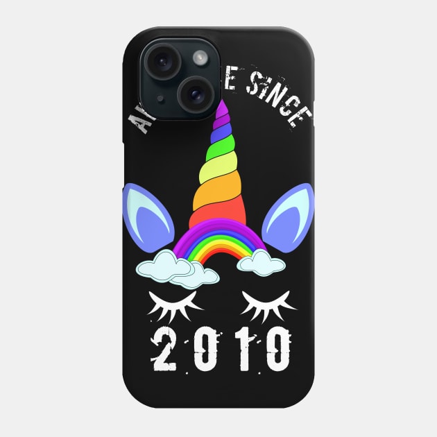 Awesome Since 2010 unicorn birthday 10th gift shirt Phone Case by FouadBelbachir46