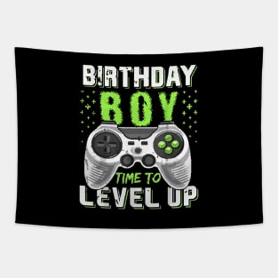 Birthday Boy Time to Level Up Video Game Birthday Gift Boys T-Shirt Tapestry